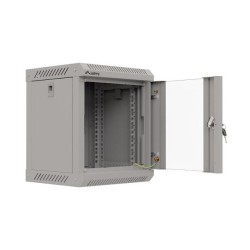 Szafa instalacyjna Rack Lanberg Wisząca 10" 6U 300x300 Drzwi przeszklone (flat pack) Szara