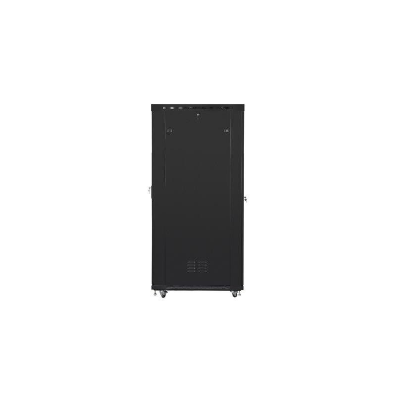 Szafa instalacyjna Rack stojąca 19" 42U 800x1200 czarna drzwi szklane LCD Lanberg (flat pack)