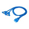 Kabel adapter Akyga AK-CA-62 2x USB A 3.0 A (F) / USB 19 pin (F) 0,65m