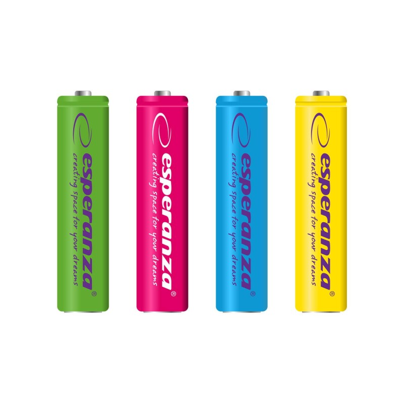 Akumulatorki AAA Esperanza 1000mAh 4szt. mix kolorów