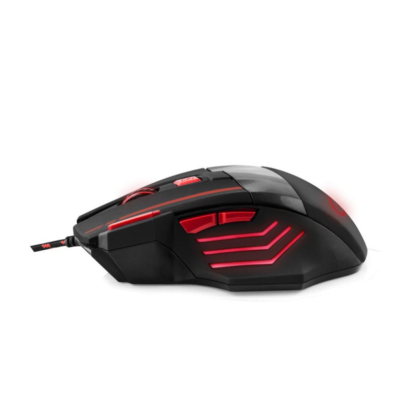 Mysz przewodowa Esperanza MX201 Wolf optyczna Gaming 7D USB czarno-czerwona