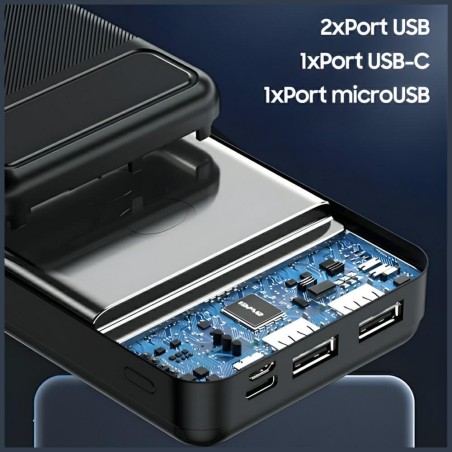 Powerbank Awei P6K 20000mAh 2xUSB 1xUSB-C 1xmicroUSB czarny