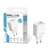 Ładowarka sieciowa Beline 45W 1xUSB-C + 1xUSB GaN PD 3.0 QC 3.0 bez kabla - biała