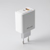 Ładowarka sieciowa Beline 45W 1xUSB-C + 1xUSB GaN PD 3.0 QC 3.0 bez kabla - biała