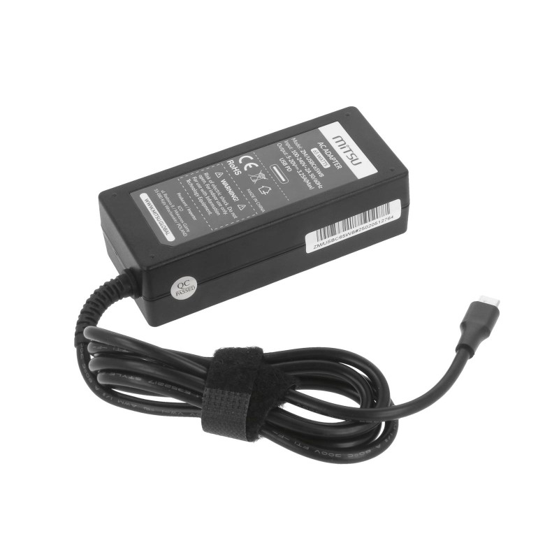 Zasilacz sieciowy Mitsu 65W USB-C, USBC, 5-20V, 3-3.25A (black) do notebooka