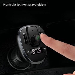 Ładowarka samochodowa Usams C21 z transmiterem FM zestawem głośnomówiącym i MP3 2xUSB 1xmicroSD 3,4A