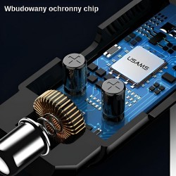 Ładowarka samochodowa Usams C21 z transmiterem FM zestawem głośnomówiącym i MP3 2xUSB 1xmicroSD 3,4A