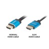 Kabel HDMI Lanberg M/M v2.0 1m 4K slim czarno-niebieski