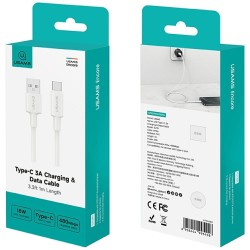 Kabel USB Usams U90 USB-A/USB-C 1m 3A biały