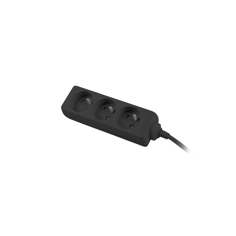 Listwa przedłużacz Lanberg 1,5m czarna 3x 230V PL, kabel wykonany z pełnej miedzi