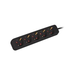 Listwa przedłużacz Lanberg 1,5m czarna 5x 230V Schuko, kabel wykonany z pełnej miedzi