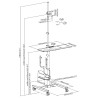 Stand, wózek, mobilne stanowisko komputerowe na kółkach Maclean MC-793 max 20kg max 17"-32" VESA: 75x75,100x100