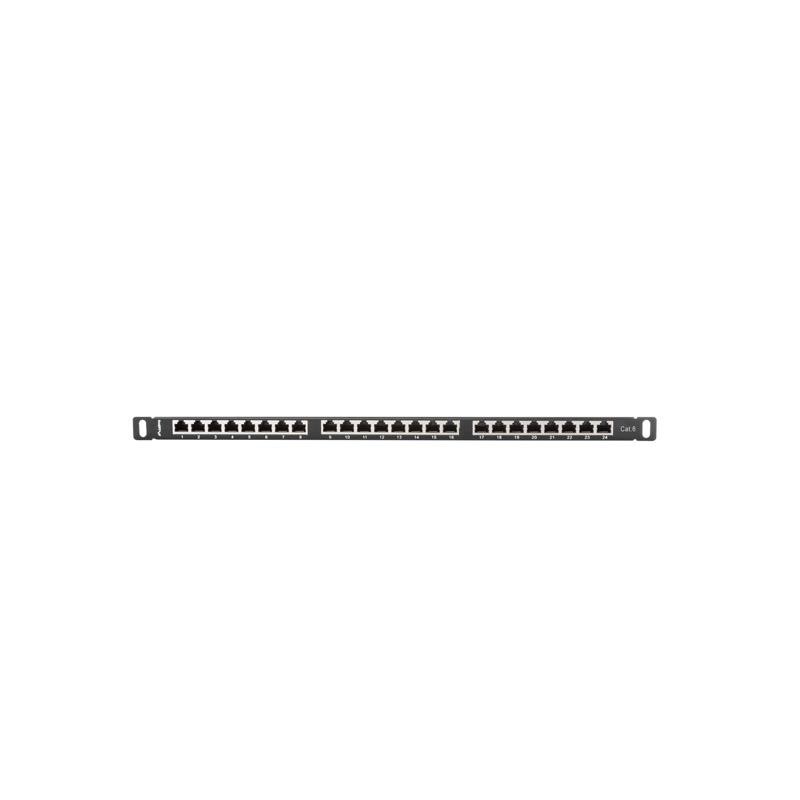 Patch panel Lanberg PPS6-0024-B 24 port 0.5U kat.6 ekranowany czarny