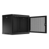 Szafa instalacyjna Lanberg rack wisząca 19" 9U 600x450 drzwi perforowane czarna (flat pack)