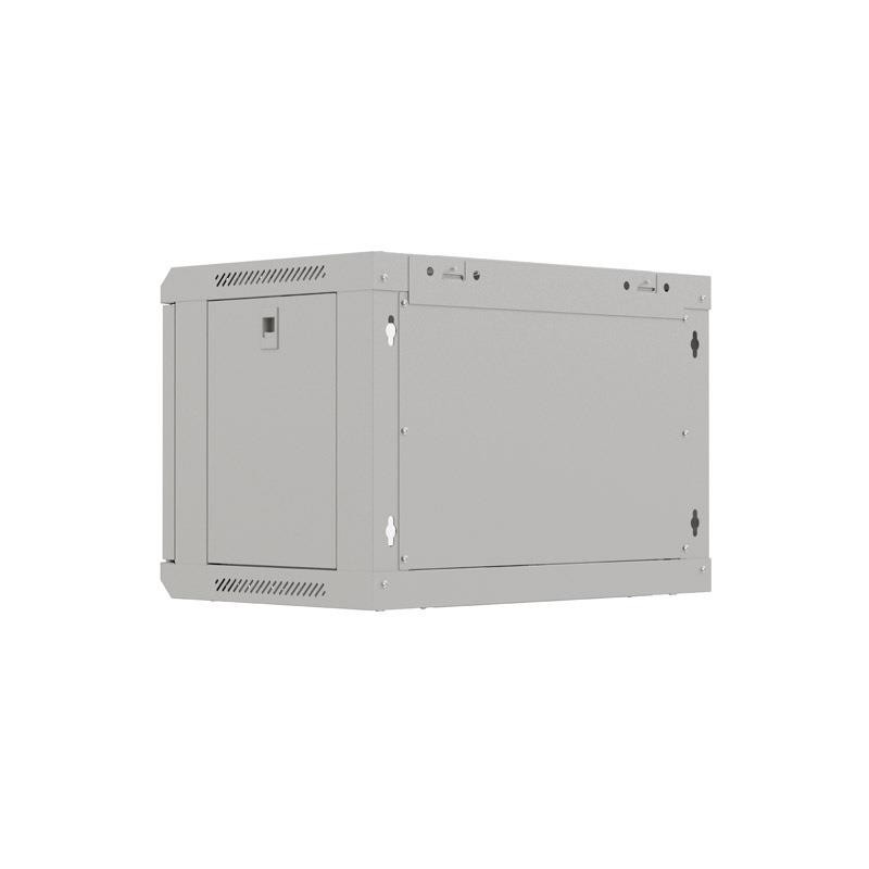 Szafa instalacyjna Rack wisząca 19" 6U 540x350 szara Drzwi przeszklone Lanberg (flat pack)