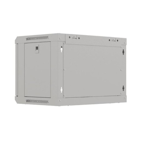 Szafa instalacyjna Rack wisząca 19" 6U 540x350 szara Drzwi przeszklone Lanberg (flat pack)