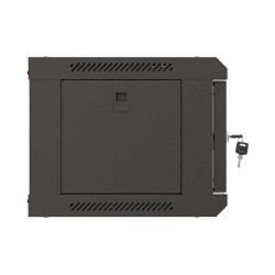 Szafa instalacyjna Rack wisząca 19" 4U 540x350 czarna Drzwi przeszklone Lanberg (flat pack)
