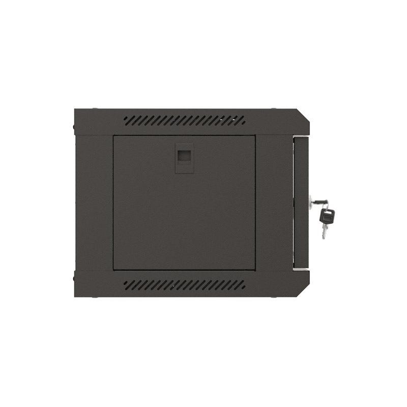 Szafa instalacyjna Rack wisząca 19" 4U 540x350 czarna Drzwi przeszklone Lanberg (flat pack)