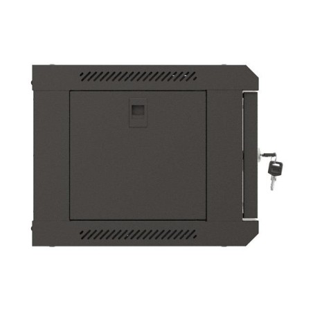 Szafa instalacyjna Rack wisząca 19" 4U 540x350 czarna Drzwi przeszklone Lanberg (flat pack)