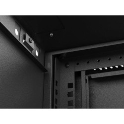 Szafa instalacyjna Rack wisząca 19" 4U 540x350 czarna Drzwi przeszklone Lanberg (flat pack)
