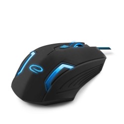 Mysz przewodowa Esperanza MX205 Fighter optyczna Gaming 6D USB czarno-niebieska