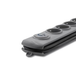 Listwa zasilająca antyprzepięciowa Qoltec Quick Switch | 6 gniazd | 1,8m | szara