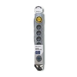 Listwa zasilająca antyprzepięciowa Qoltec Quick Switch | 6 gniazd | 1,8m | szara