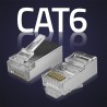 Wtyk QOLTEC przelotowy złącze RJ45 | CAT6 | FTP | Pass Through | Pozłacane styki | 10 sztuk
