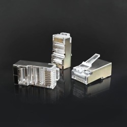 Wtyk QOLTEC przelotowy złącze RJ45 | CAT6 | FTP | Pass Through | Pozłacane styki | 10 sztuk
