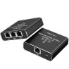 Switch niezarządzalny Qoltec mini rozdzielacz splitter 1x3 port RJ45 | 1000Mbps | USB-C | Aluminium