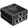Switch niezarządzalny Qoltec mini rozdzielacz splitter 1x3 port RJ45 | 1000Mbps | USB-C | Aluminium