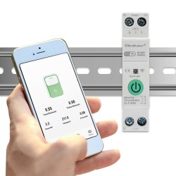 Przekaźnik Wi-Fi Qoltec 63A na szynę DIN z licznikiem energii elektyrcznej | TUYA | SMART LIFE