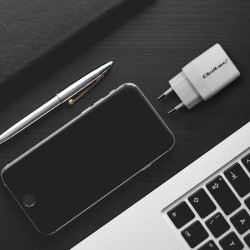 Ładowarka sieciowa Qoltec 35W GaN | 5-20V | 1.5-3A | 1xUSB-C PD | 1xUSB QC 3.0 | Biała