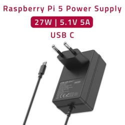 Ładowarka Qoltec Super FAST PD do Raspberry PI 5 | USB-C | 27W | 5-12V | 1.8-5A | Czarny