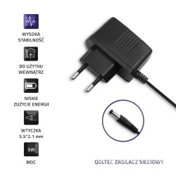 Zasilacz sieciowy Qoltec wtyczkowy 5W | 5V | 1A | 5.5*2.1