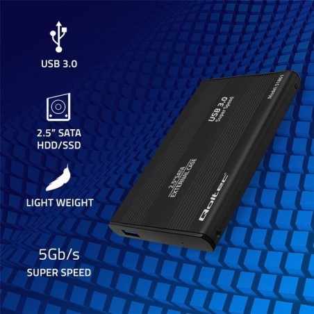 Obudowa Qoltec na dysk HDD/SSD 2.5" SATA3 | USB 3.0 | Czarna