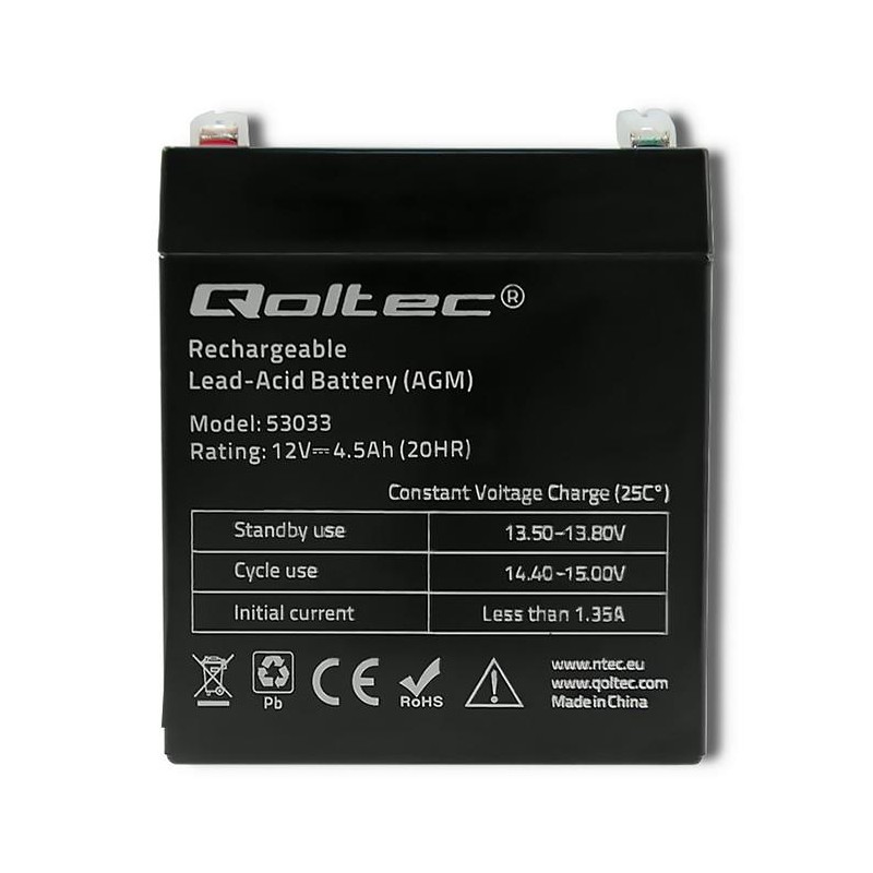 Akumulator AGM Qoltec 12V | 4.5Ah