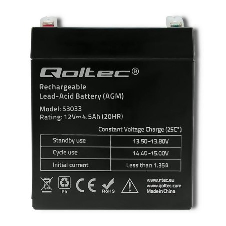 Akumulator AGM Qoltec 12V | 4.5Ah