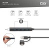 Hub USB 3.0/Koncentrator DIGITUS 4-portowy SlimLine USB A + adapter USB-C 0,2m 5Gbps złącze zasilania USB-C