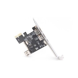 Kontroler Firewire (400) DIGITUS PCI Express, 3xZew. IEEE1394a 6pin + Mini, Low Profile