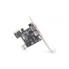 Kontroler Firewire (400) DIGITUS PCI Express, 3xZew. IEEE1394a 6pin + Mini, Low Profile