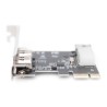 Kontroler Firewire (400) DIGITUS PCI Express, 3xZew. IEEE1394a 6pin + Mini, Low Profile