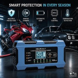 Ładowarka Qoltec 12V 10A | Prostownik | AGM GEL LiFePO4