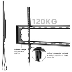 Uchwyt ścienny Techly do TV 60-120" LED/LCD 120kg slim 35mm
