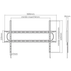 Uchwyt ścienny Techly do TV 60-120" LED/LCD 120kg slim 35mm