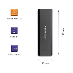 Obudowa/kieszeń Qoltec do dysków M.2 SSD | NVME | PCI-E | USB-C