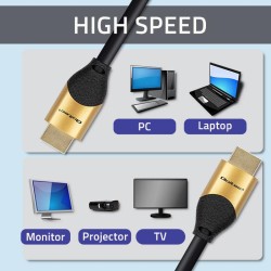 Kabel HDMI QOLTEC v2.1 Ultra High Speed 8K | 60Hz | 30AWG | GOLD | 1m