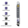 Listwa zasilająca antyprzepięciowa Qoltec Quick Switch | 8 gniazd | 1,8m | szara