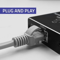 Switch niezarządzalny Qoltec mini rozdzielacz splitter 1x2 port RJ45 | 1000Mbps | USB-C | Aluminium