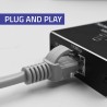 Switch niezarządzalny Qoltec mini rozdzielacz splitter 1x2 port RJ45 | 1000Mbps | USB-C | Aluminium